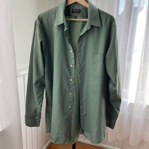 Sage Green Oversized Long Sleeve Button Up Shirt